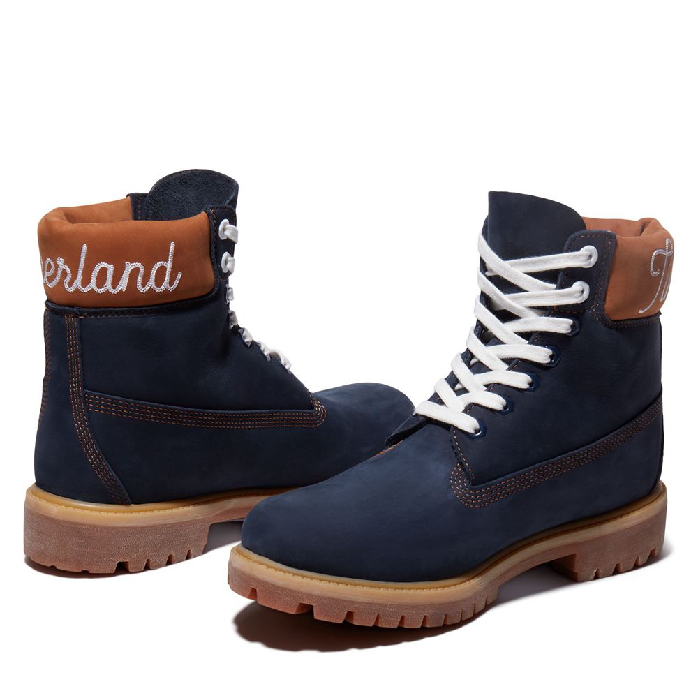 Botas 6-Inch Timberland Argentina Hombre - 6-Inch Premium Waterproof - Azul Marino - MWZEOA-275